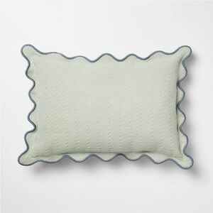 Studio McGee Lumbar Textured Easter Herring Bone Pillow Green Mirage -Threshold